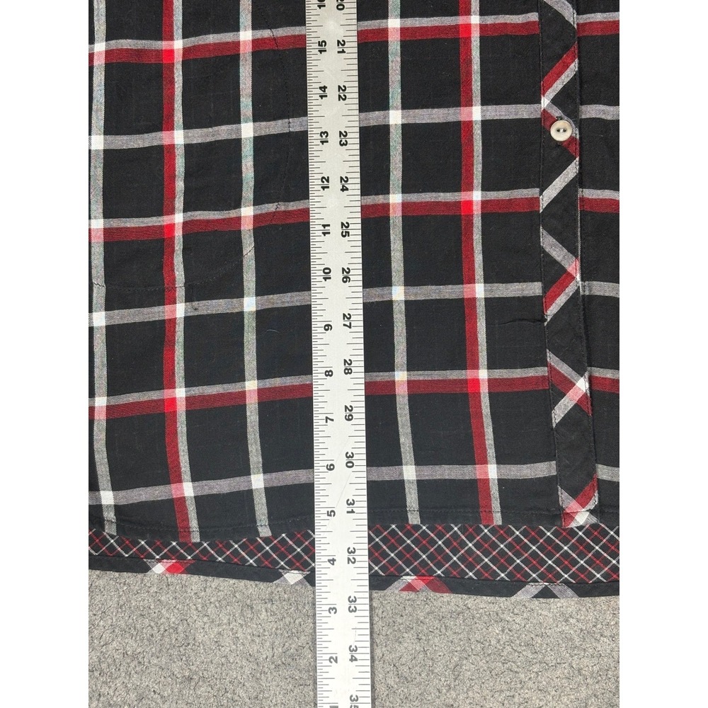 J. Jill Womens Black Red Plaid Long Sleeve Button Down Tunic Shirt Size M Cotton - Picture 7 of 9